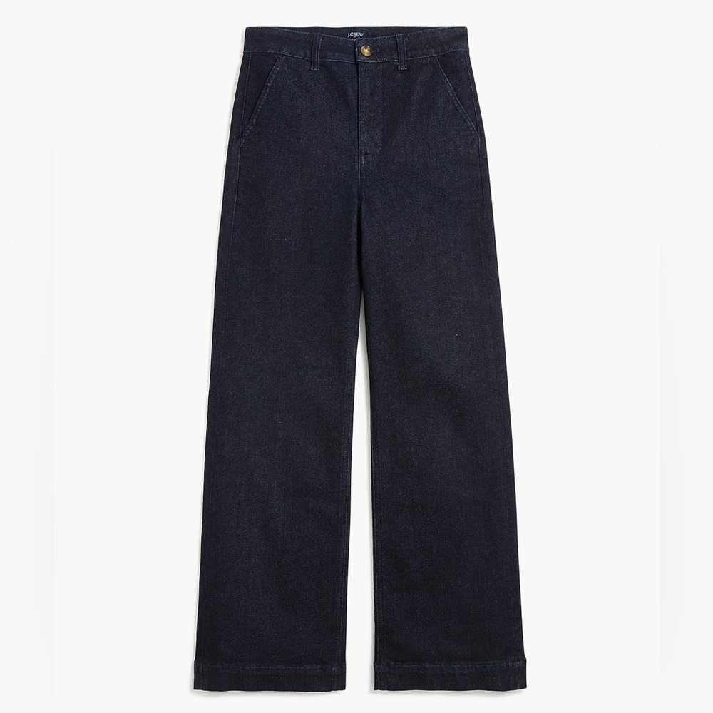 J. CREW HIGH-RISE STRETCH DARK BLUE STRAIGHT TROUSER / SIZE 31